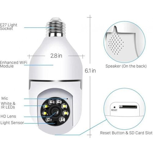 product_image_name-Generic-E27 Socket Lamp Holder HD 1080P 360 Panoramic CCTV Wifi IP Camera PTZ Bulb Camera-3