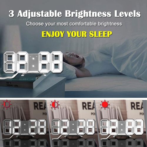 product_image_name-Generic-Digital Alarm Clock with 3 Adjustable Brightness Levels Wall Clock Electronic LED Time Display-4