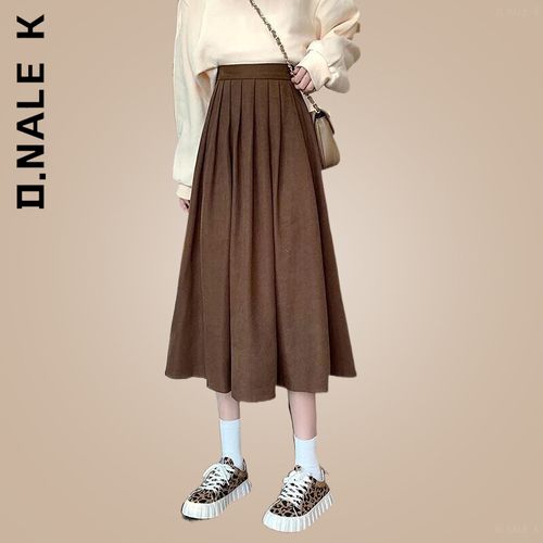 Womens' A-Line Midi Skirt Korean Fashion Elegant OL High Waisted