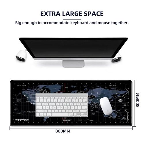 product_image_name-Generic-World Map Extended Size (800 mm x 300 mm x 2 mm) Gaming Mouse Pad, Desk Mat, Stitched Edges, Non-Slip Rubber Base, Computer Laptop, Keyboard Mouse Pad for Office & Home-3
