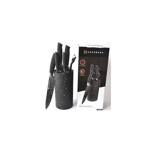 product_image_name-Generic-8-Piece Knife Set with Speckled Block & Peeler – Black-1