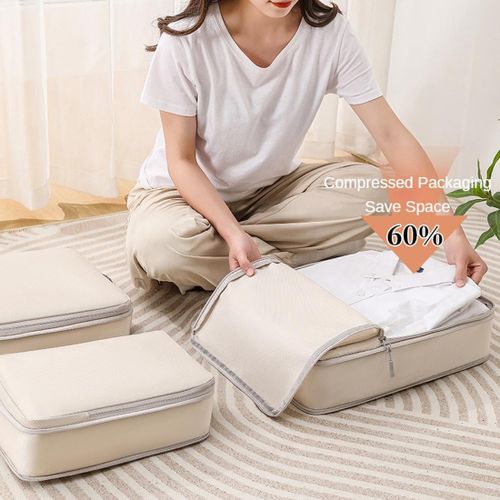 4pcs/Set Travel Luggage Compression Bags, Waterproof Portable