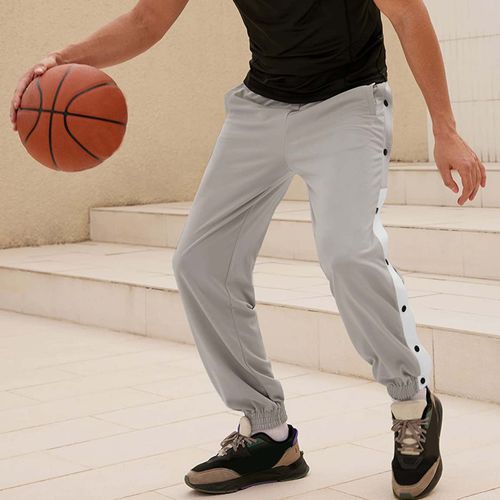 Fashion (Gray)2022 Men Tear Away Pants Basketball Casual Training Warm Up  Loose Open Leg Sweatpants With Pocket Comfy Daily Pants WEF @ Best Price  Online