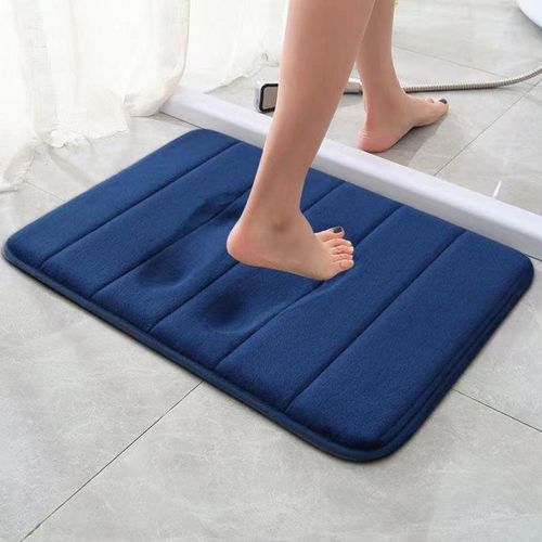 product_image_name-Generic-Non-Slip Memory Foam Stripe Bathroom Floor Mat Water Absorbent and Machine Washable Solid Pattern PVC and Polyester Material-1