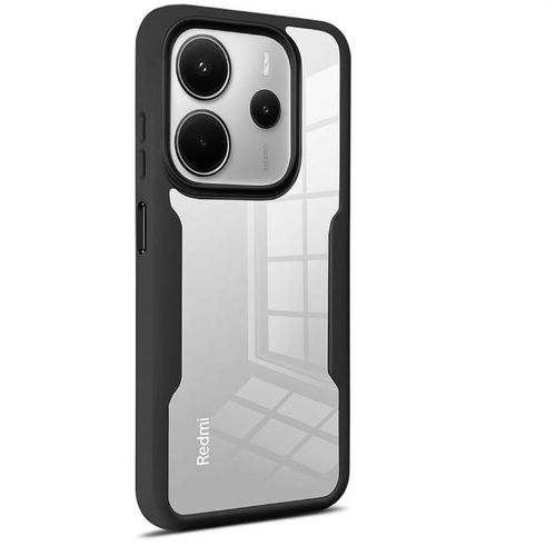 product_image_name-XIAOMI-Redmi Note 14 Unique Transparent, Clear And Colorless With Black Edges Heavy Protection Phone Case/ Cover-1