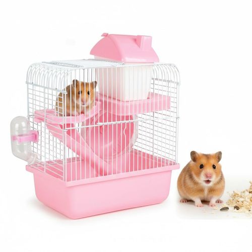 product_image_name-Generic-Hamster Cage– Complete  Starter Kit with Exercise Wheel, Water Bottle, and Hideout House-1