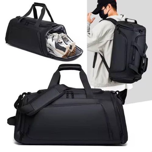 product_image_name-Generic-Waterproof Duffel Bag with Shoe Compartment & Backpack Straps-2