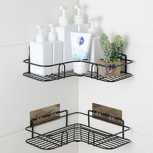 Bathroom Shelf Shampoo Storage Rack Holder Kitchen Punch Corner