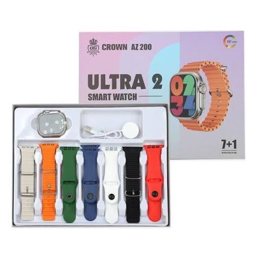 product_image_name-Crown-AZ200 Smartwatch – Bluetooth Calling, Fitness & Multi-Accessory Set-2