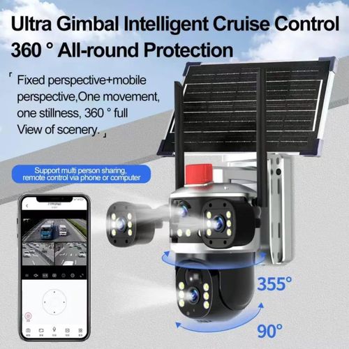 product_image_name-Generic-4G network camera outdoor security 360 PTZ IP CCTV wireless solar powered 4G simcard solar camera -2