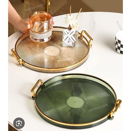 product_image_name-Generic-Acrylic round multipurpose vanity tray with gold handles-5