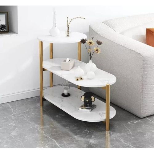product_image_name-Generic-Modern Faux Marble 3-Tier Oval Side Table with Gold Metal Frame -1