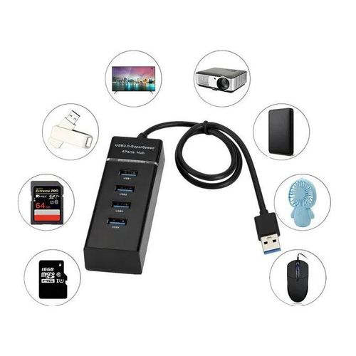 product_image_name-Generic-4-in-1 USB Hub 3.0 - Expand Your Connectivity Options - Black -2