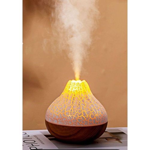 product_image_name-Generic-Volcano Aromatherapy Diffuser / Humidifier with Remote Control - 300ml Capacity, Black with Gradient Ambient Light-3