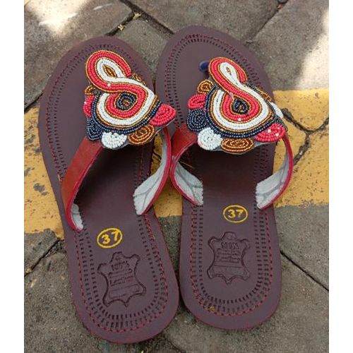 product_image_name-Fashion-Hand-Beaded Leather Slides Sandals-1