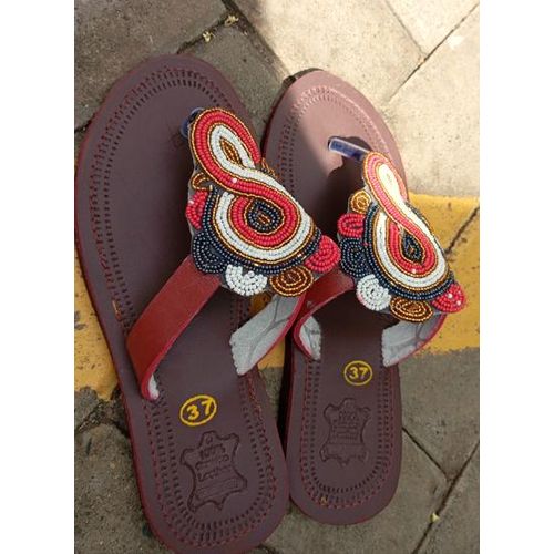 product_image_name-Fashion-Hand-Beaded Leather Slides Sandals-3