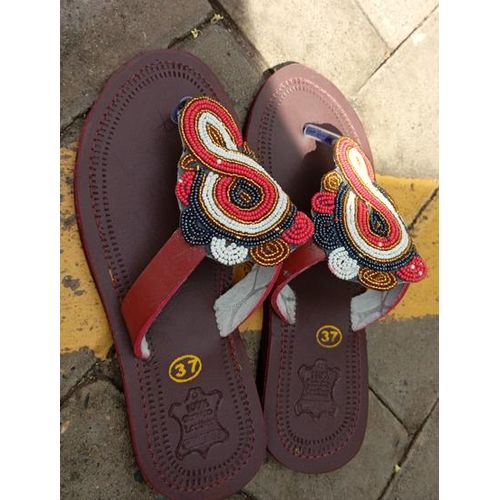 product_image_name-Fashion-Hand-Beaded Leather Slides Sandals-4