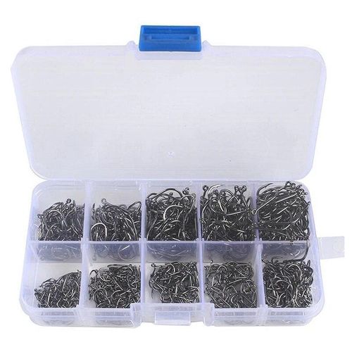 Generic 600 Pcs/Box Fishing Hooks Stuff High Carbon Steel Catfish Circle  Hooks Mixed Size Barbed Jig Hook Tackle for Saltwater @ Best Price Online