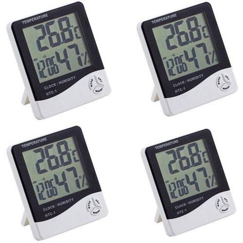 HTC-1 Digital LCD Thermometer Hygrometer Humidity Meter Room Indoor  Temperature Clock