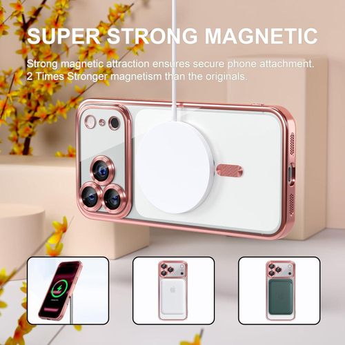 product_image_name-Generic-Electroplated Clear MagSafe Case with Camera Lens Protector for iPhone 17 Pro – PINK-5