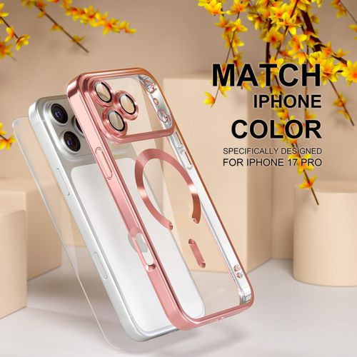 product_image_name-Generic-Electroplated Clear MagSafe Case with Camera Lens Protector for iPhone 17 Pro – PINK-6