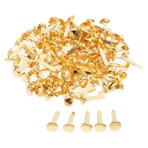 Golden) for Paper Crafts 100 Pcs - Round Mini Paper Fastener Brass Fasteners  - Decorative Brads Paper Fasteners Brass Fasteners for Kids Craft Art  Crafting School Project Brads 