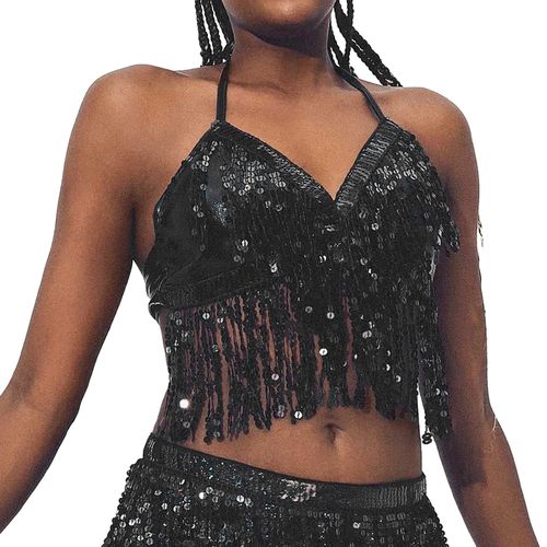 Fashion (A)Solid Color Women's Tank Top Belly Dance Sequin Bra