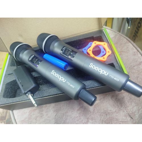 product_image_name-GeneAfrica-Saeapu rechargeable wireless microphone double TTD-M33-2