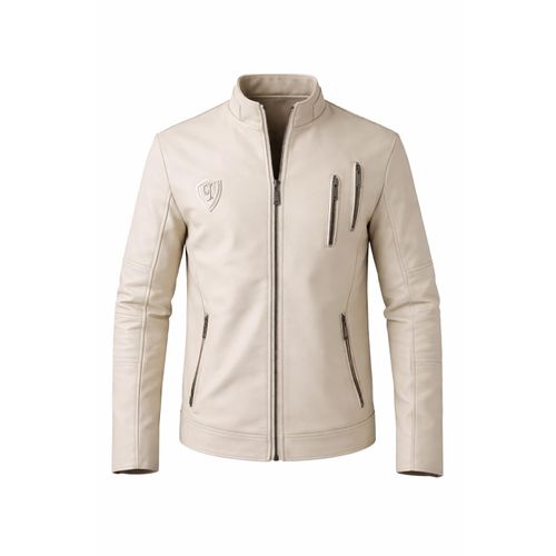 product_image_name-Fashion- Premium Men Classic Leather cream Jacket – Stylish & Durable-1