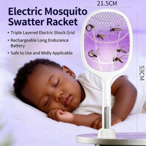 product_image_name-Generic-Electric Mosquito Swatter Stand Swatter Manual+ Automatic Blue Light USB Racket.-1