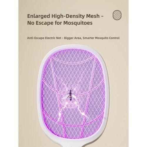 product_image_name-Generic-Electric Mosquito Swatter Stand Swatter Manual+ Automatic Blue Light USB Racket.-6