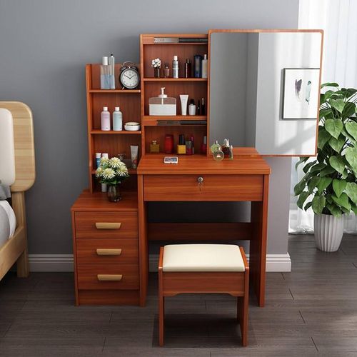 product_image_name-Generic-Brown High Quality Wooden Executive Dressing Table with Sliding Mirror -2