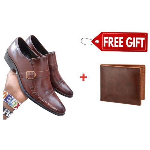 product_image_name-PHOELIX FASHIONS-Elegant Ethiopian Leather Official Shoes + FREE PURE LEATHER WALLET.-1