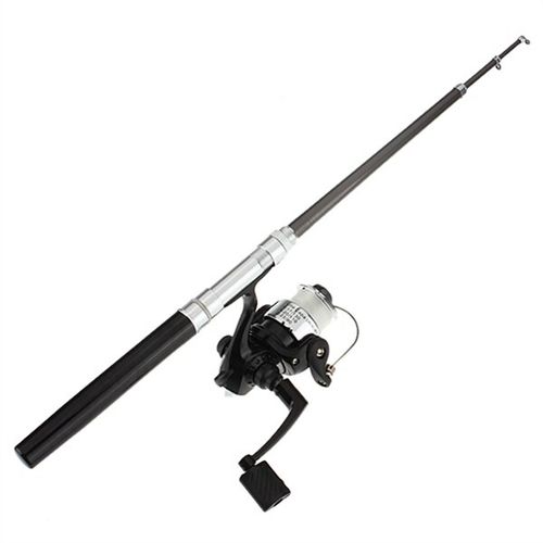 Generic Pocket Pen Rod Pole Reel + Nylon Line Set Black @ Best Price Online