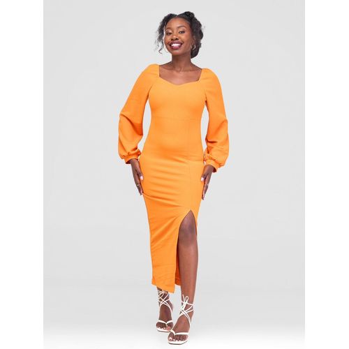 Mustard yellow bodycon dress store
