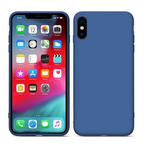 product_image_name-Generic-Navy Silicone Rubber Phone Cover Case for iPhone X-1