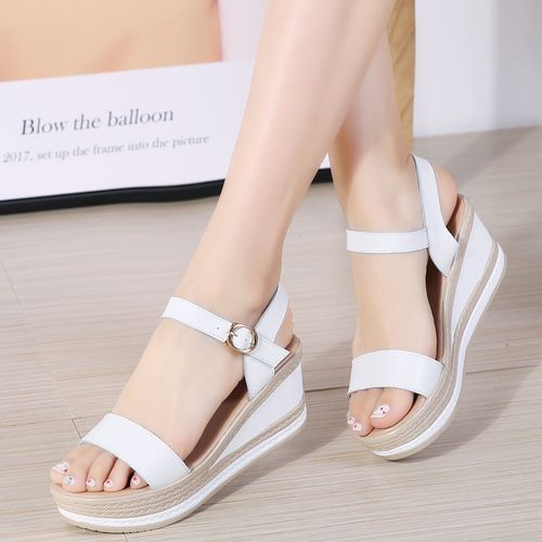 Wedge Sandals for Women Dressy Summer, Womens Open Toe Espadrilles Platform  Sandals Buckle Ankle Strap Wedge Sandals Leather Sandals Casual Low Wedges