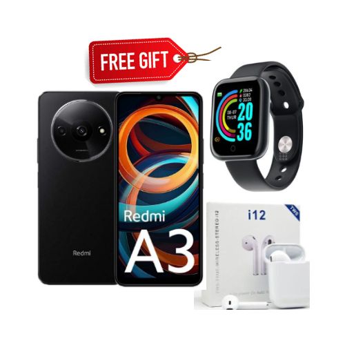 XIAOMI Redmi A3 6.71 Display 3GB RAM 64GB 5000mAh Dual SIM Black Smart watch Earpods Best Price Online Jumia Kenya