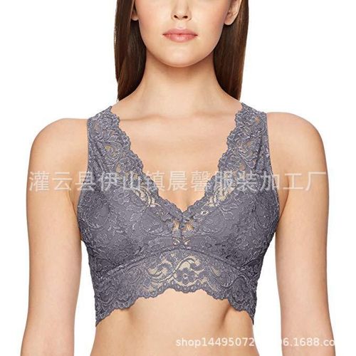 Generic Factory direct sale sling sexy lace bra without steel ring  multicolor beauty back wrapped chest tube top sexy lingerie 9055 gray XXL @  Best Price Online