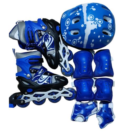 product_image_name-Generic-Full Kit Blue Complete Set Roller Skating Shoes All sizes with Helmet and Protective Guards-1
