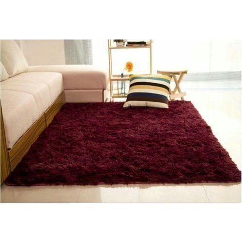 product_image_name-Fashion-7 By 10 Maroon Soft Fluffy Carpets Non-slip Rugs Floor Mat-1