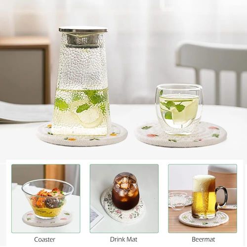 product_image_name-Generic-6pcs Woven place mats  , Non-Slip Coaster Set , Size 18cm -3