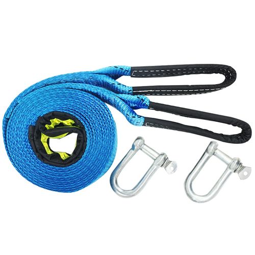 Car Towing Rope Strape Cable With U Hooks Shackle High Auto Winch