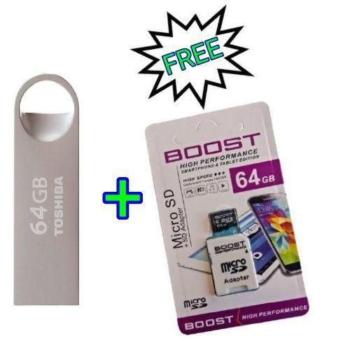 product_image_name-Generic-Toshiba 64GB Flash Disk -silver+Free 64GB Memory Card-1