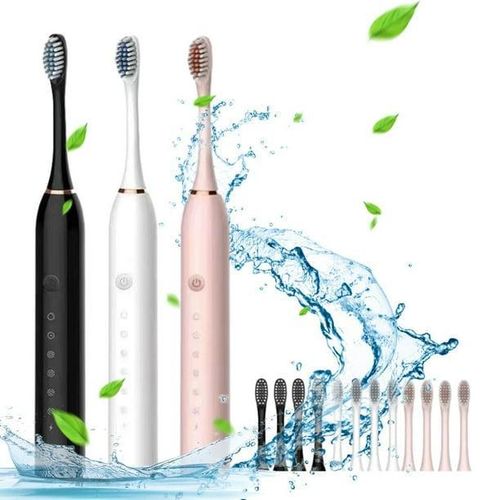 product_image_name-Generic-Sonic Electric Toothbrushes USB Rechargeable Ultrasonic Tooth Brush with 4 Brush Heads 6 Cleaning Modes and Smart Timer IPX7 Waterproof Cleaning Toothbrushes for Adults and Kids-1