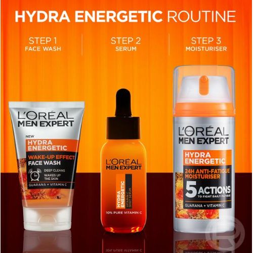 product_image_name-L'Oréal-Men Expert Hydra Energetic Wake-Up Effect Face Wash, Deep Cleans and Wakes up the Skin, Infused with Guarana + Vitamin C for Dull and Tired-Looking Skin, Cleanses Pores and Energises Skin, 100ml-6