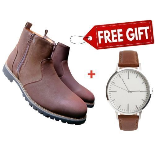 product_image_name-Fashion-Best Quality Casual And Official Men Boots + FREE WRIST WATCH.-1