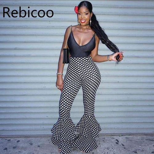Flared ruffle pants discount