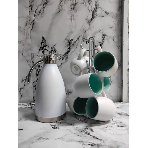 product_image_name-Generic-7pcs Mug & Flask Combo Set – Pot-like Ceramic Mug + JP White Flask-1