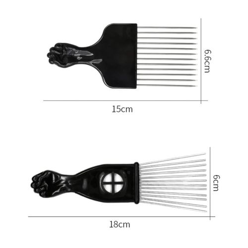 product_image_name-Generic-2PCS Afro Hair Pick-afro Pick Comb-black Metal-1